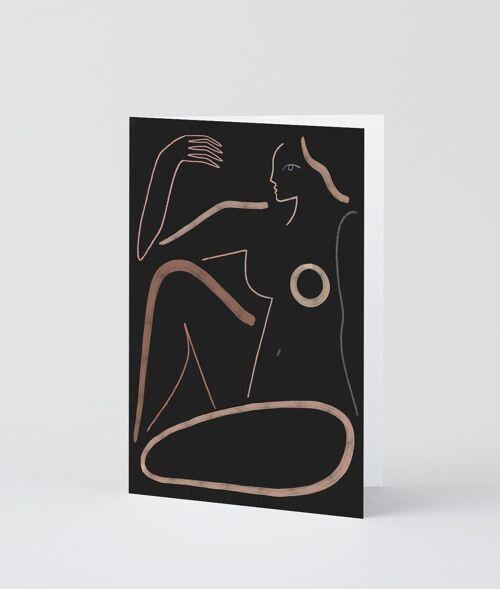 Art Greetings Card - Nude on Black