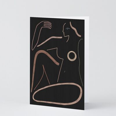 Tarjeta de felicitación de arte - Desnudo en negro