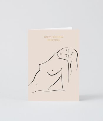 Carte Joyeux Anniversaire - Anniversaire Fille Nue 1