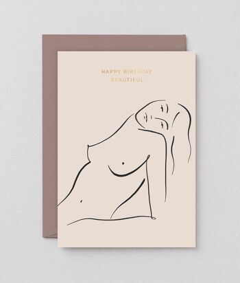 Carte Joyeux Anniversaire - Anniversaire Fille Nue 2