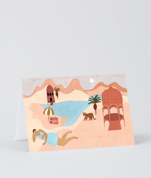 Art Greetings Card - Desert Beach