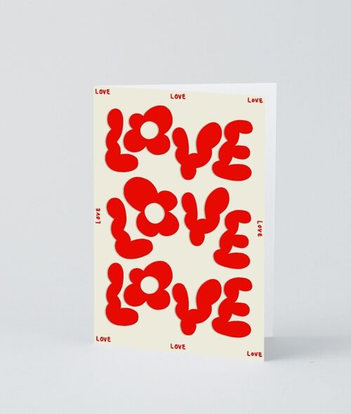 Love & Friendship Card - Love Love Love - Embossed