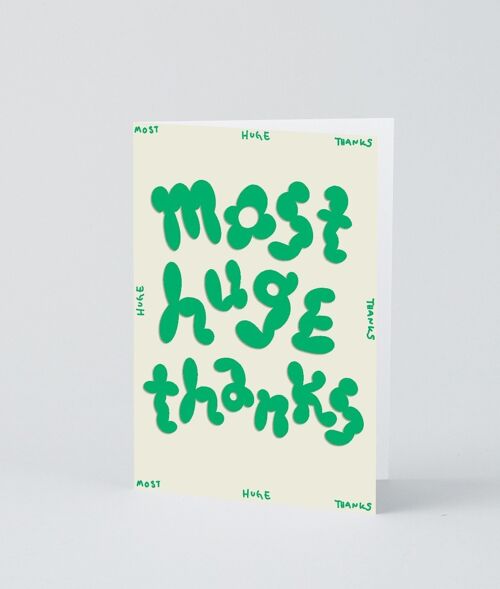 Thank You Card - Most Huge Thanks - Embossed