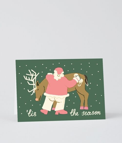 Christmas Greetings Card - Santa and Rudolph