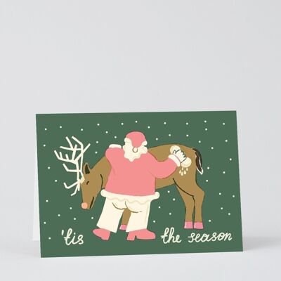 Weihnachtsgrußkarte - Santa und Rudolph