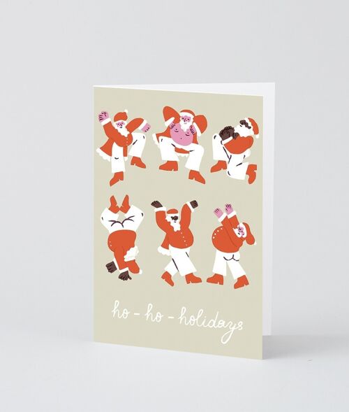 Christmas Greetings Card - Dancing Santas