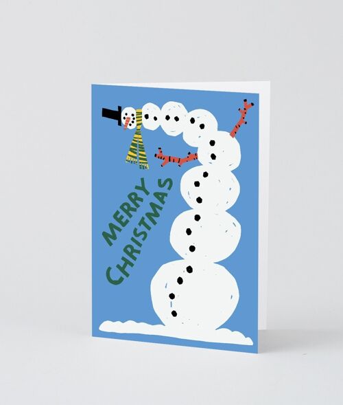 Christmas Greetings Card - Snowman - Embossed