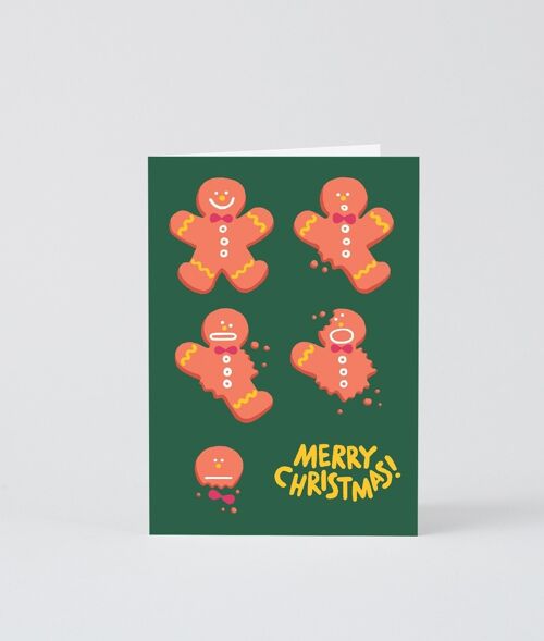 Christmas Greetings Card - Gingerbread - Embossed