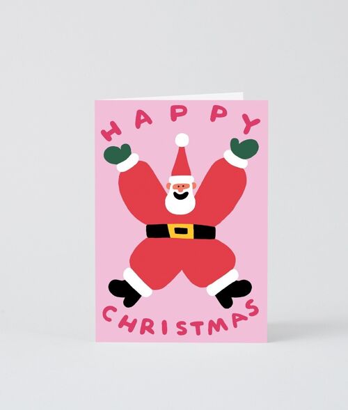 Christmas Greetings Card - Christmas Santa - Embossed