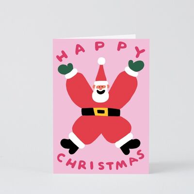 Weihnachtsgrußkarte – Weihnachtsmann – geprägt