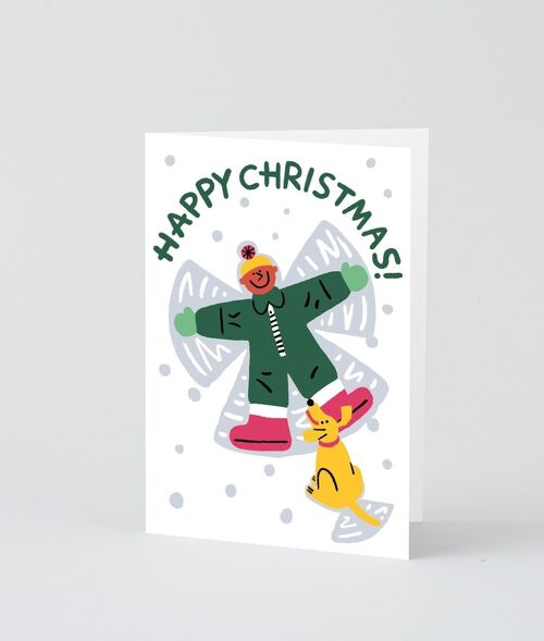 Christmas Greetings Card - Snow Angel - Embossed