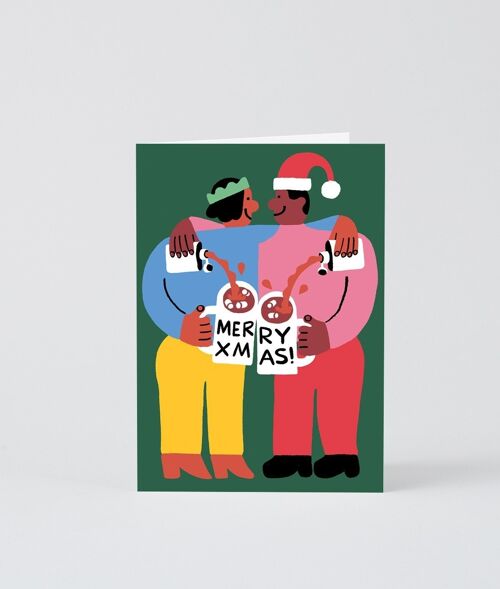 Christmas Greetings Card - Xmas Tipple - Embossed