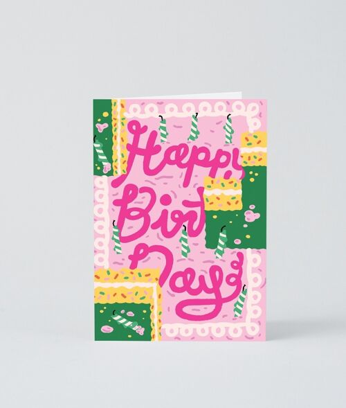 Happy Birthday Card - Pink Birthday Cake