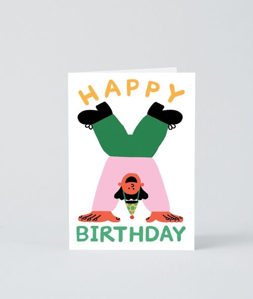 Happy Birthday Card - Happy Birthday Handstand