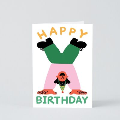 Happy Birthday Card - Happy Birthday Handstand