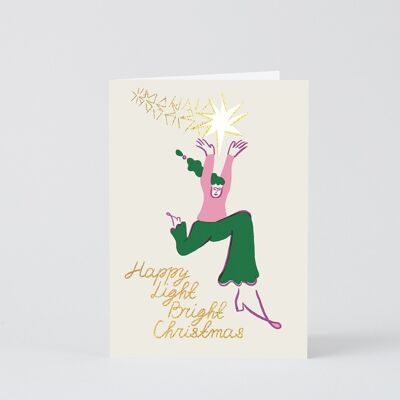 Christmas Greetings Card - Happy Light Bright Christmas