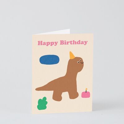 Tarjeta de feliz cumpleaños para niños - Feliz cumpleaños Dino