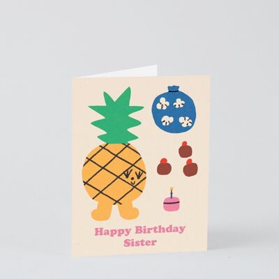Tarjeta de feliz cumpleaños para niños - Feliz cumpleaños hermana