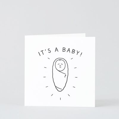 Letterpress New Baby Card - Es ist ein Baby