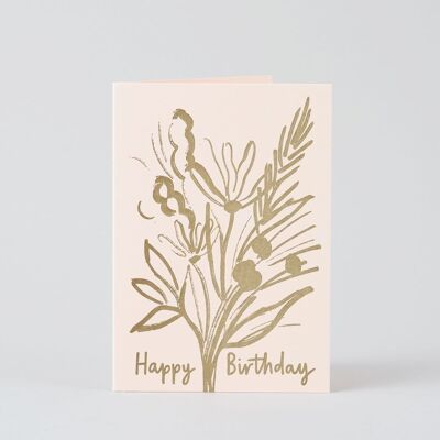Biglietto di compleanno tipografico - Bouquet di compleanno