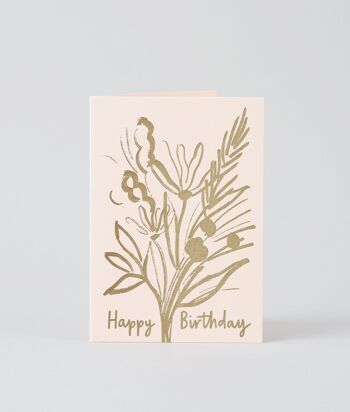 Carte d'anniversaire typographique - Bouquet d'anniversaire 1