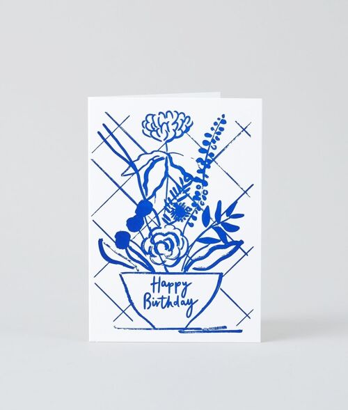 Letterpress Birthday Card - Birthday Flower Arrangement