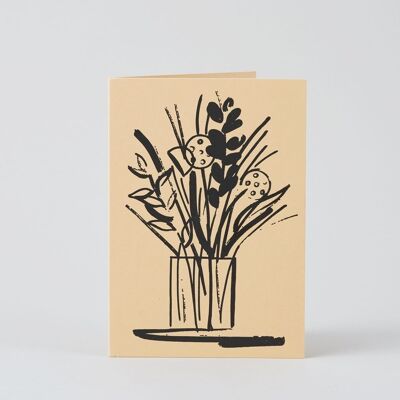 Buchdruckkarte - Vase und Stiele