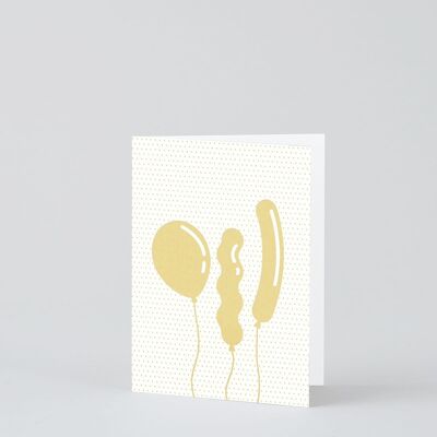 Birthday Mini Card - Balloons Gold