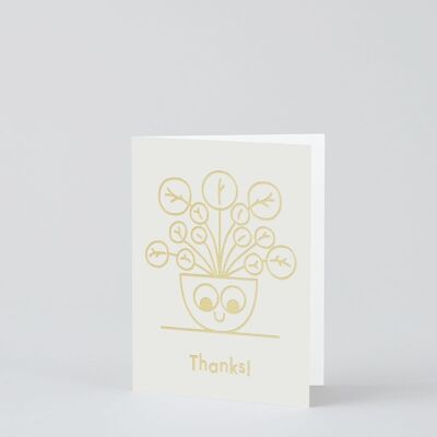 Mini carte de remerciement - Merci plante