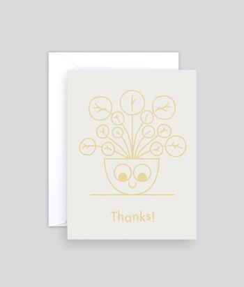Mini carte de remerciement - Merci plante 2