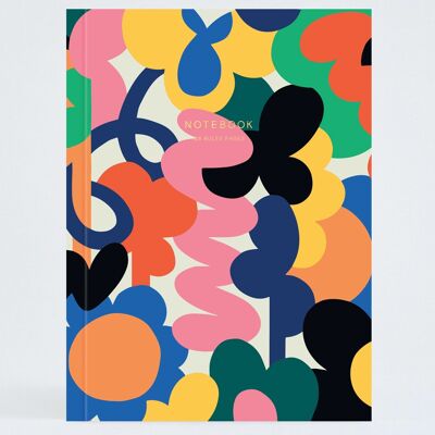 Layflat-Notizbuch - abstrakte Blumen