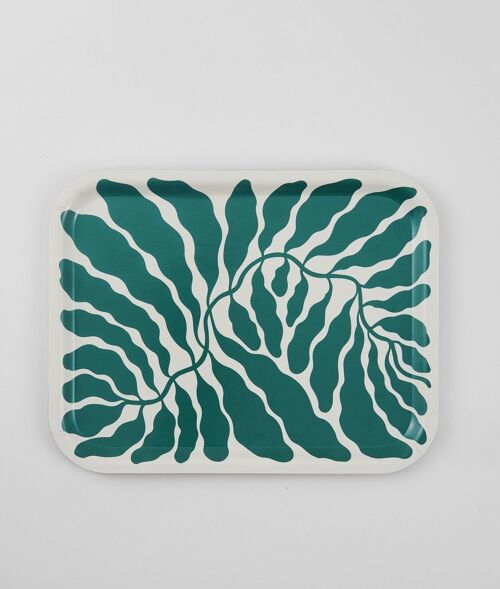 Rectangle Art Tray - Leaves Green
