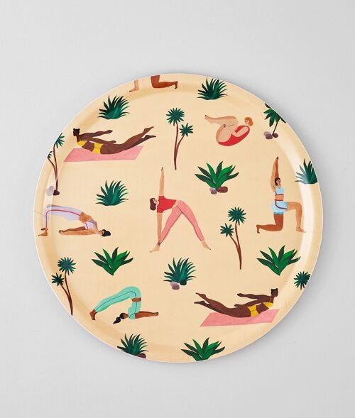 Round Art Tray - Yoga