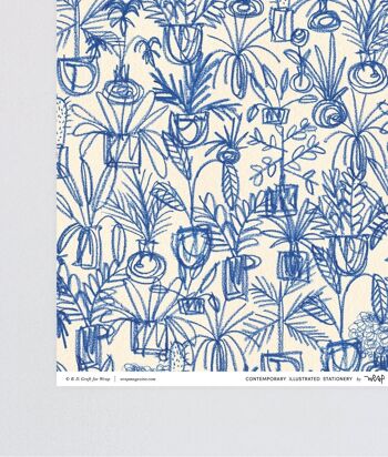 Papier Cadeau - Plantes BLEU 2