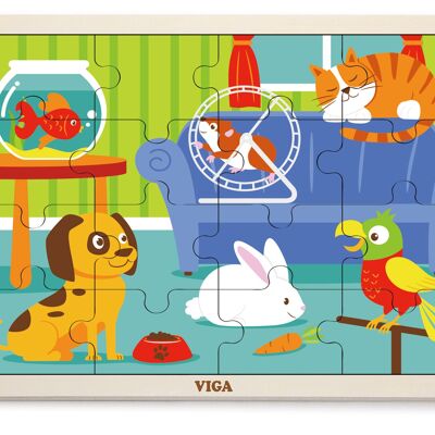 Viga - 16pc Wooden Puzzle - Pets