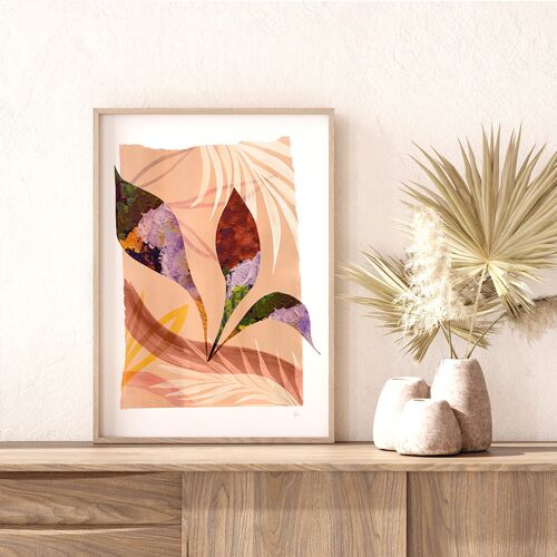 Terracotta Leaf Painting Art Print A4 21 x 29.7cm