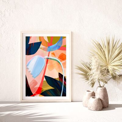 Abstract Large Flower Art Print A3 29.7 x 42cm