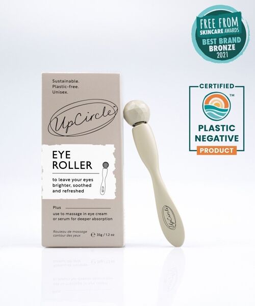 Plastic Free Eco Friendly Eye Roller for dark circles + puffy eyes