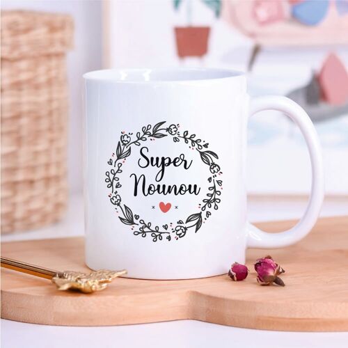 Mug blanc Super Nounou ♡