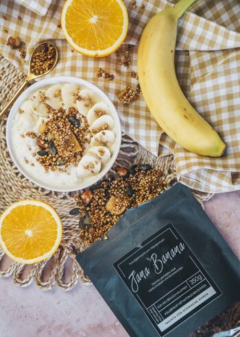 Granola, végétalien et fait à la main, Jana Banane dans un sac en papier kraft, 1 500 g 5