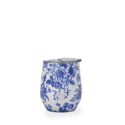 Insulated mug 250 ml Toile de Jouy pattern Blue