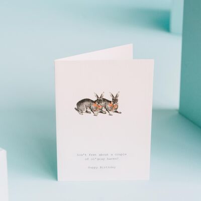 TokyoMilk Don't Fret About A Couple of Gray Hares Birthday Card