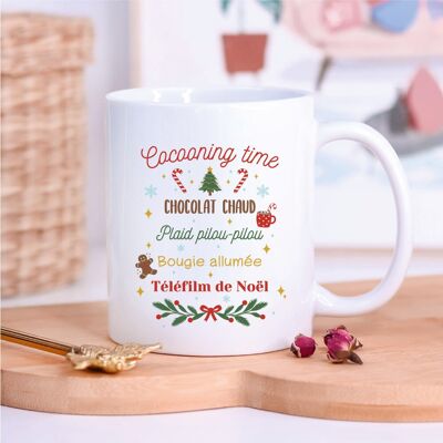 Taza navideña blanca - Christmas Cocooning