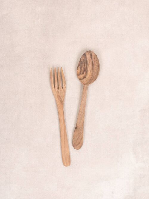 Walnut Wood Fork and Spoon Set