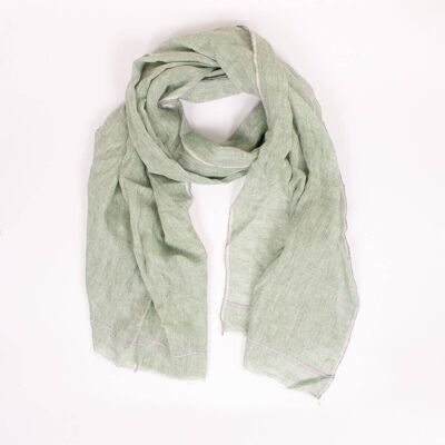 Linen Scarf, Sage and Lilac