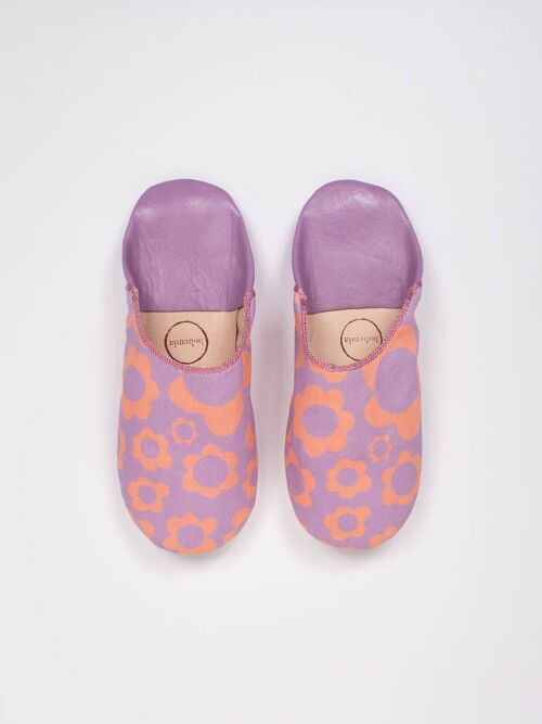 Margot Floral Babouche Slippers, Lilac