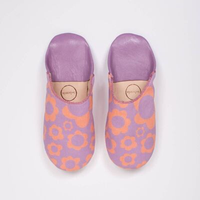 Chaussons Babouche Margot Floral, Lilas