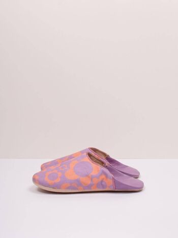 Chaussons Babouche Margot Floral, Lilas 4