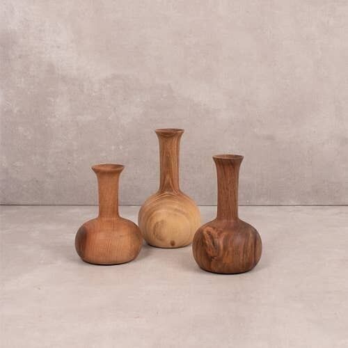 Walnut Wood Mini Vase, Joni