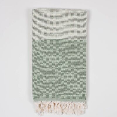 Nordic Dot Hammam Towel, Olive